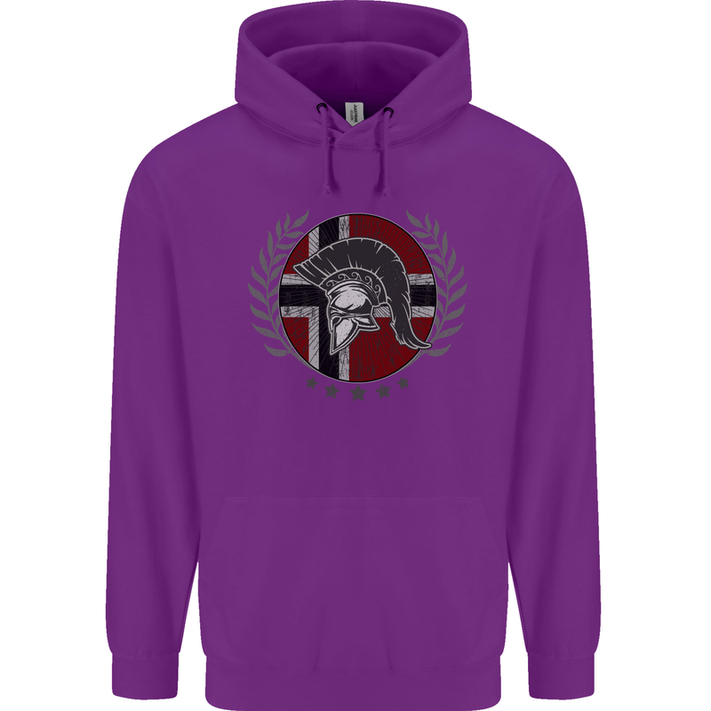 Norway Bodybuilding Flag Gym Training Spartan Childrens Kids Hoodie Purple