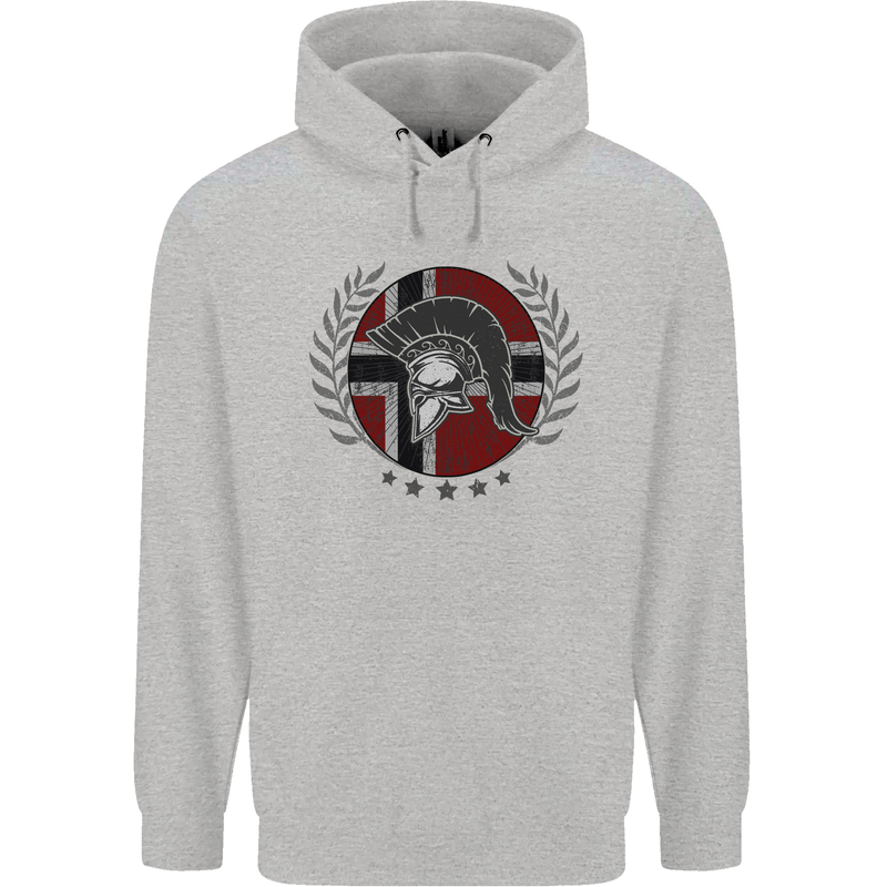 Norway Bodybuilding Flag Gym Training Spartan Childrens Kids Hoodie Sports Grey