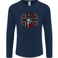 Norway Bodybuilding Flag Gym Training Spartan Mens Long Sleeve T-Shirt Navy Blue