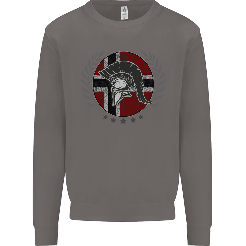 Norway Bodybuilding Flag Gym Training Spartan Mens Sweatshirt Jumper Charcoal