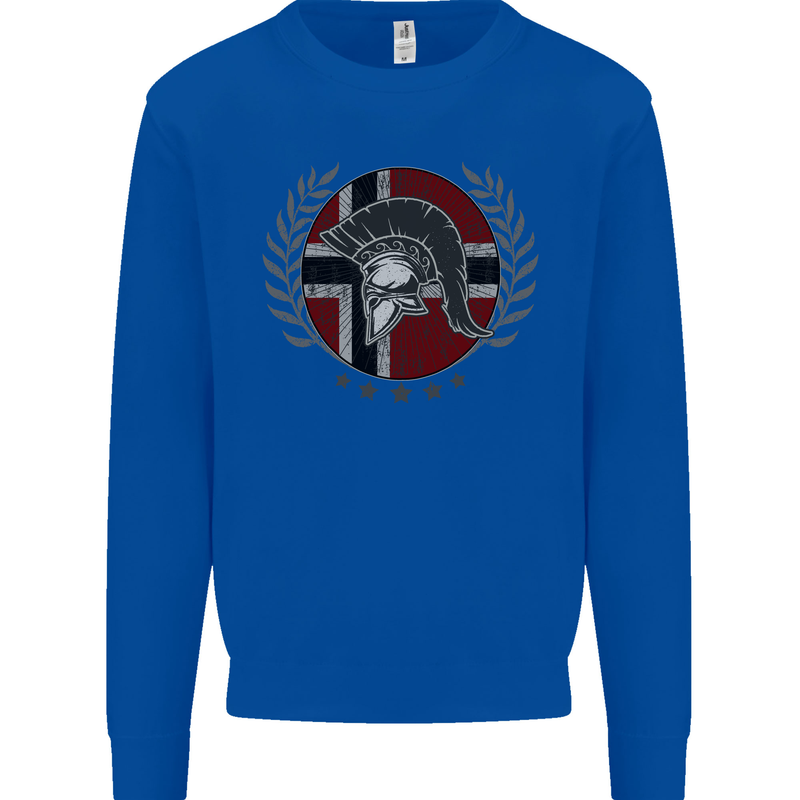Norway Bodybuilding Flag Gym Training Spartan Mens Sweatshirt Jumper Royal Blue