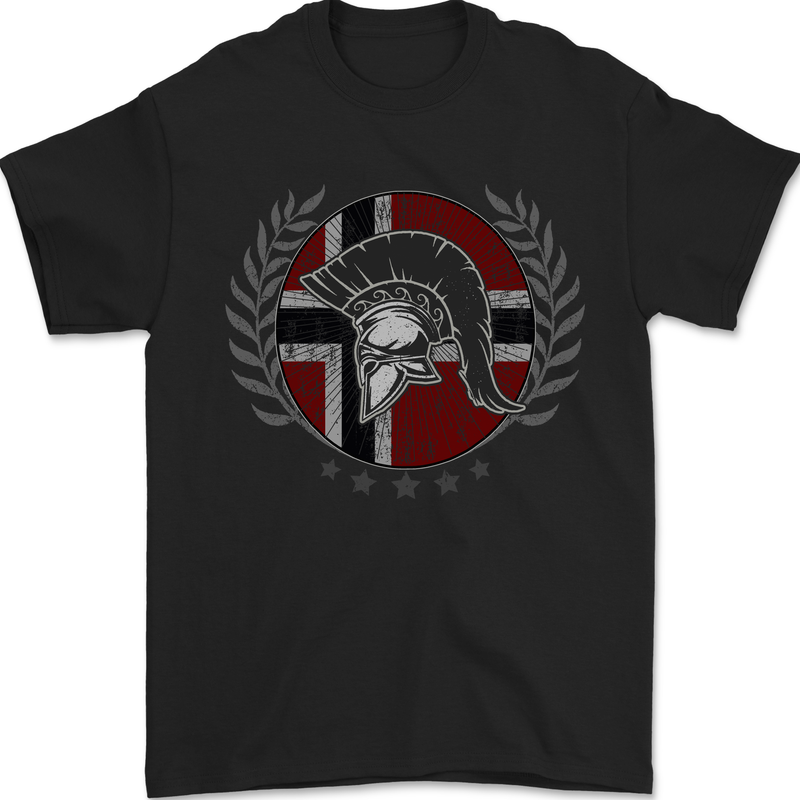 Norway Bodybuilding Flag Gym Training Spartan Mens T-Shirt 100% Cotton Black