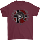 Norway Bodybuilding Flag Gym Training Spartan Mens T-Shirt 100% Cotton Maroon