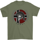 Norway Bodybuilding Flag Gym Training Spartan Mens T-Shirt 100% Cotton Military Green