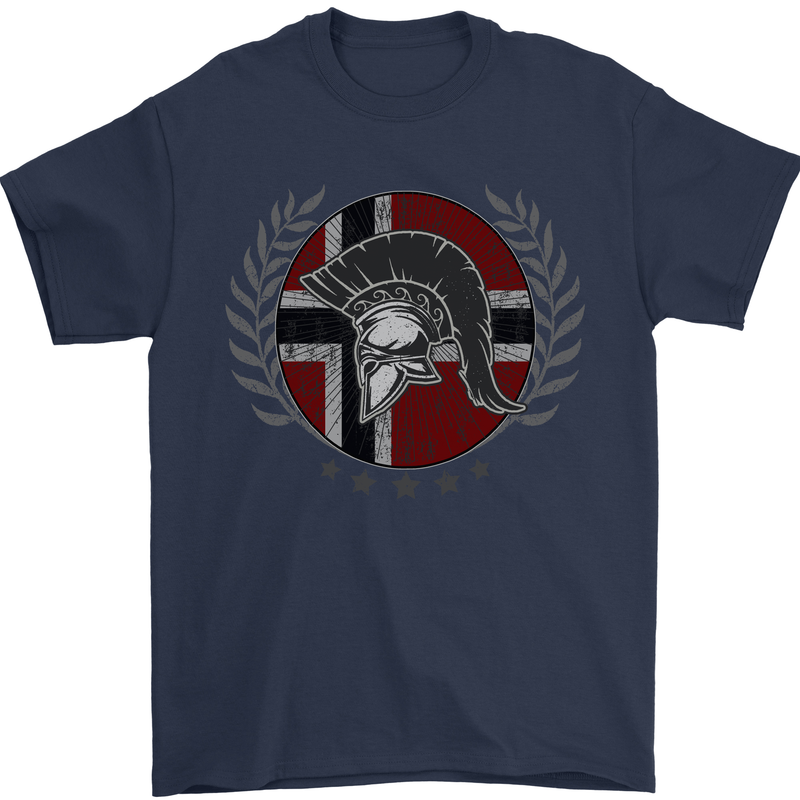 Norway Bodybuilding Flag Gym Training Spartan Mens T-Shirt 100% Cotton Navy Blue