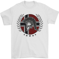 Norway Bodybuilding Flag Gym Training Spartan Mens T-Shirt 100% Cotton White