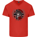 Norway Bodybuilding Flag Gym Training Spartan Mens V-Neck Cotton T-Shirt Red