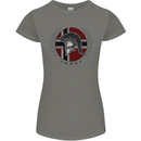 Norway Bodybuilding Flag Gym Training Spartan Womens Petite Cut T-Shirt Charcoal