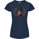 Norway Bodybuilding Flag Gym Training Spartan Womens Petite Cut T-Shirt Navy Blue