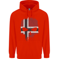 Norway Skull Flag Gym Bodybuilding Biker Childrens Kids Hoodie Bright Red