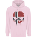 Norway Skull Flag Gym Bodybuilding Biker Childrens Kids Hoodie Light Pink
