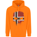 Norway Skull Flag Gym Bodybuilding Biker Childrens Kids Hoodie Orange
