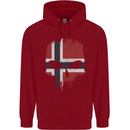 Norway Skull Flag Gym Bodybuilding Biker Childrens Kids Hoodie Red