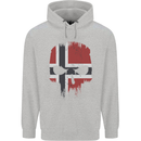 Norway Skull Flag Gym Bodybuilding Biker Childrens Kids Hoodie Sports Grey