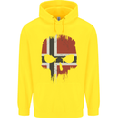 Norway Skull Flag Gym Bodybuilding Biker Childrens Kids Hoodie Yellow