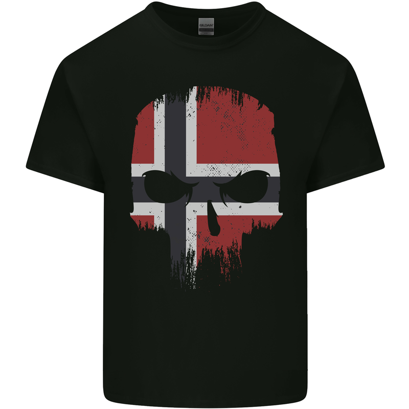 Norway Skull Flag Gym Bodybuilding Biker Kids T-Shirt Childrens Black
