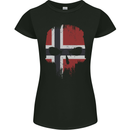 Norway Skull Flag Gym Bodybuilding Biker Womens Petite Cut T-Shirt Black