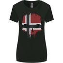 Norway Skull Flag Gym Bodybuilding Biker Womens Wider Cut T-Shirt Black