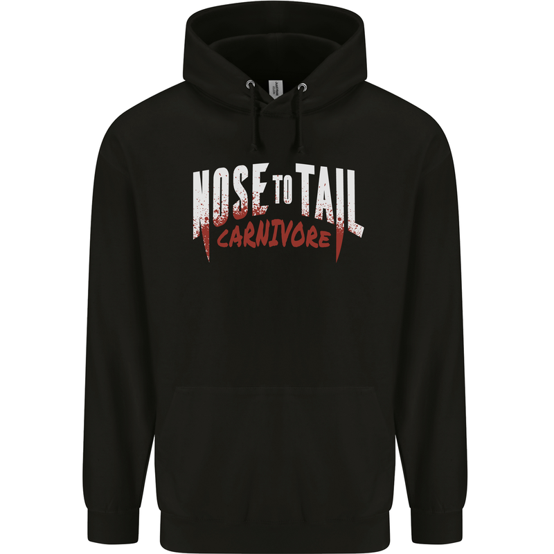 Nose to Tail Carnivore Meat Eater BBQ Childrens Kids Hoodie Black