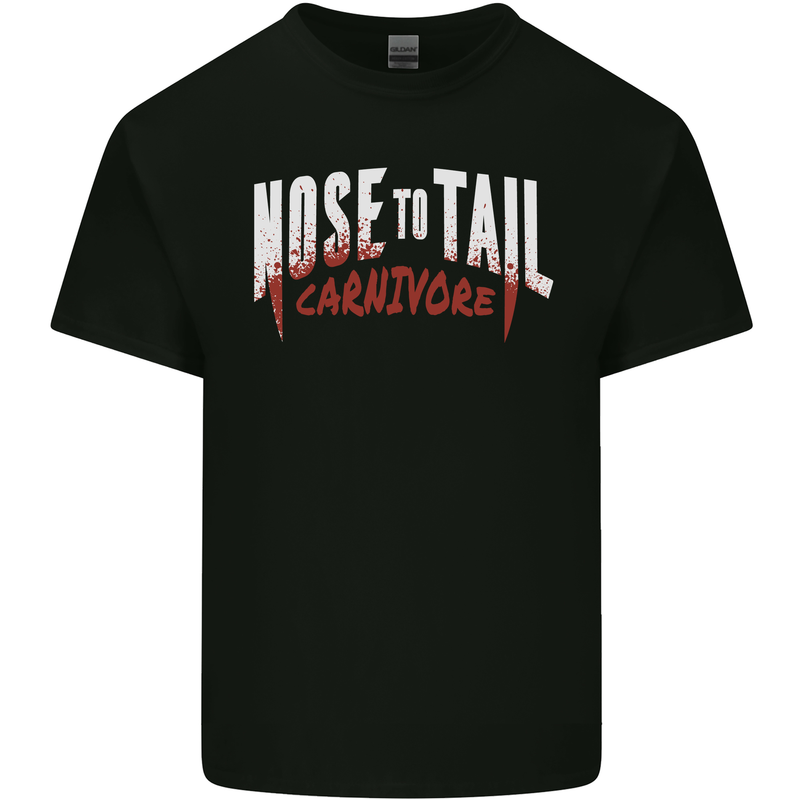Nose to Tail Carnivore Meat Eater BBQ Mens Cotton T-Shirt Tee Top Black