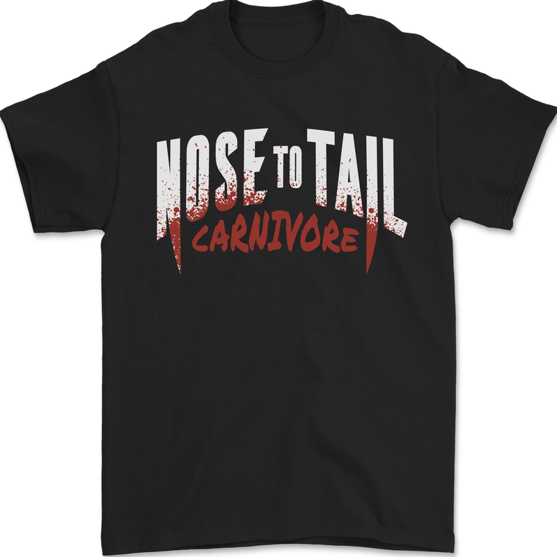 Nose to Tail Carnivore Meat Eater BBQ Mens T-Shirt 100% Cotton Black