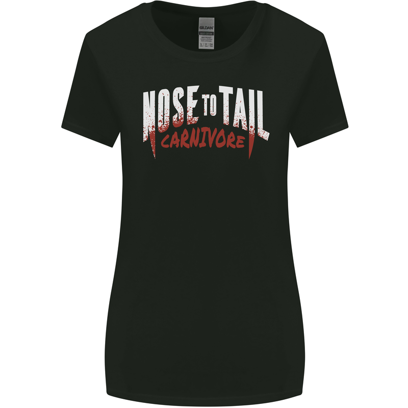 Nose to Tail Carnivore Meat Eater BBQ Womens Wider Cut T-Shirt Black