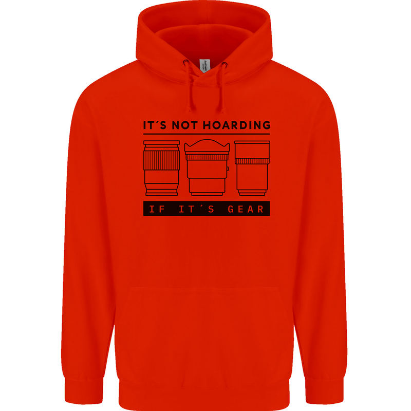 Not Hoarding Photography Photographer Camera Childrens Kids Hoodie Bright Red