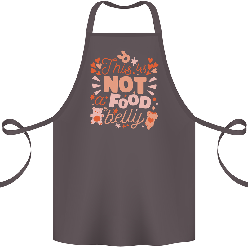 Not a Food Belly New Baby Pregnancy Pregnant Cotton Apron 100% Organic Dark Grey