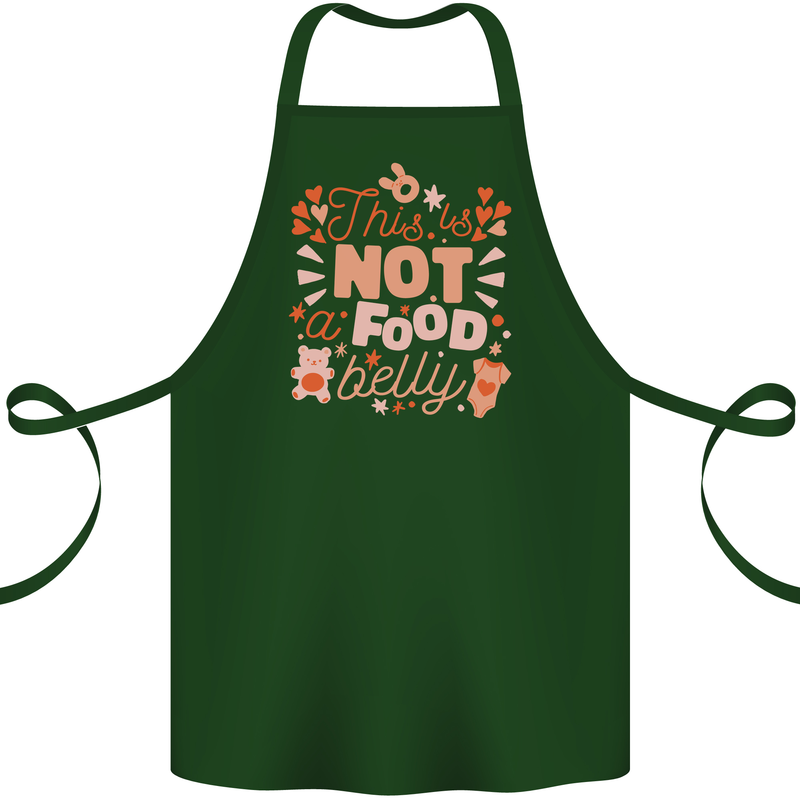Not a Food Belly New Baby Pregnancy Pregnant Cotton Apron 100% Organic Forest Green