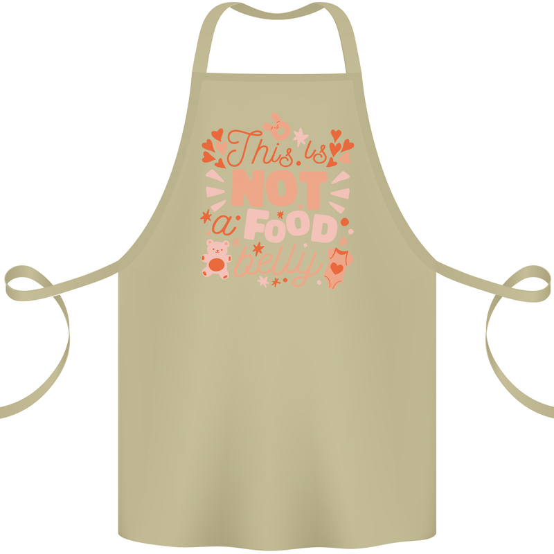 Not a Food Belly New Baby Pregnancy Pregnant Cotton Apron 100% Organic Khaki
