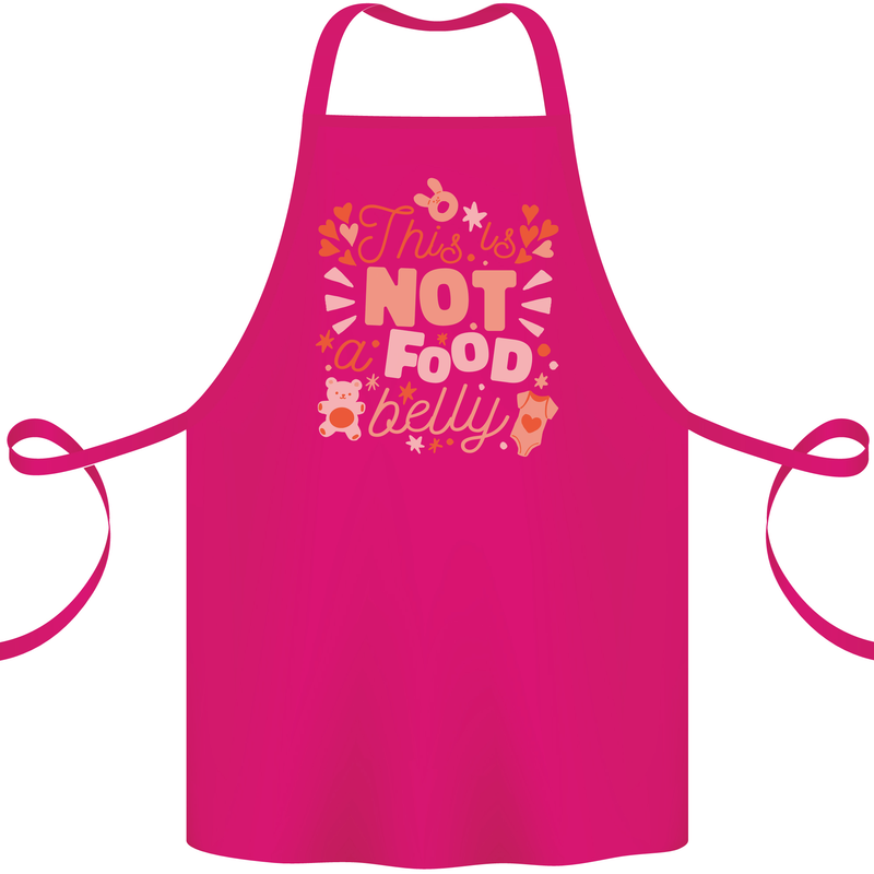 Not a Food Belly New Baby Pregnancy Pregnant Cotton Apron 100% Organic Pink