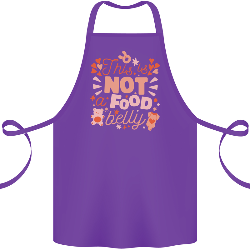 Not a Food Belly New Baby Pregnancy Pregnant Cotton Apron 100% Organic Purple
