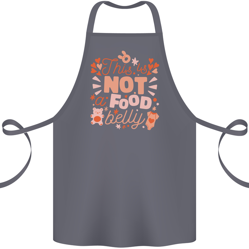 Not a Food Belly New Baby Pregnancy Pregnant Cotton Apron 100% Organic Steel