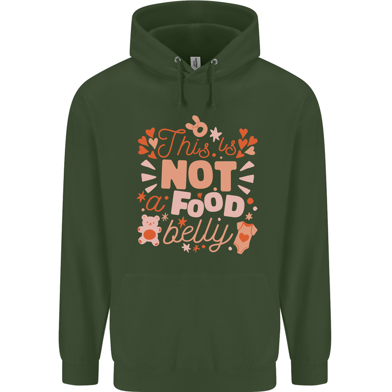 Not a Food Belly New Baby Pregnancy Pregnant Mens 80% Cotton Hoodie Forest Green