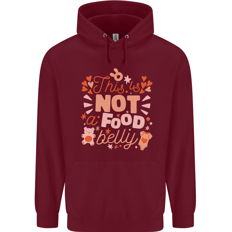 Not a Food Belly New Baby Pregnancy Pregnant Mens 80% Cotton Hoodie Maroon