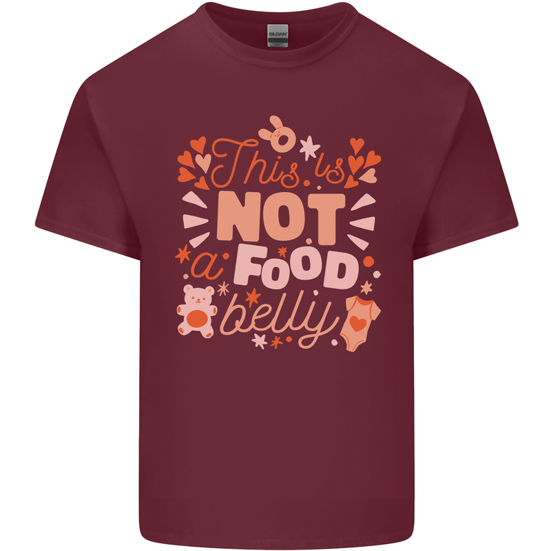 Not a Food Belly New Baby Pregnancy Pregnant Mens Cotton T-Shirt Tee Top Maroon