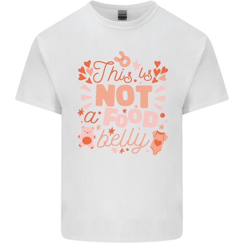 Not a Food Belly New Baby Pregnancy Pregnant Mens Cotton T-Shirt Tee Top White