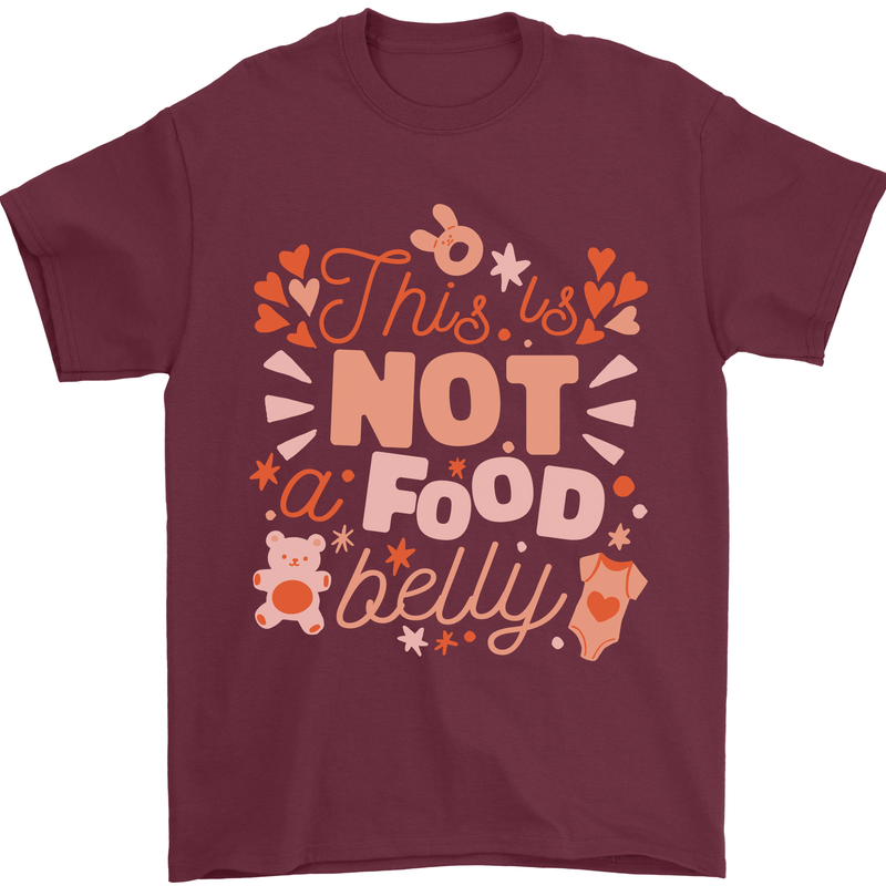 Not a Food Belly New Baby Pregnancy Pregnant Mens T-Shirt 100% Cotton Maroon