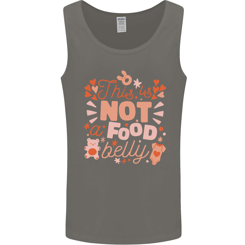Not a Food Belly New Baby Pregnancy Pregnant Mens Vest Tank Top Charcoal