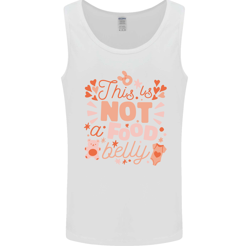 Not a Food Belly New Baby Pregnancy Pregnant Mens Vest Tank Top White