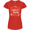 Not a Food Belly New Baby Pregnancy Pregnant Womens Petite Cut T-Shirt Red