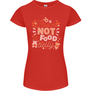Not a Food Belly New Baby Pregnancy Pregnant Womens Petite Cut T-Shirt Red