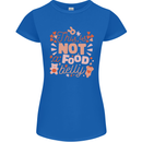Not a Food Belly New Baby Pregnancy Pregnant Womens Petite Cut T-Shirt Royal Blue