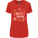 Not a Food Belly New Baby Pregnancy Pregnant Womens Wider Cut T-Shirt Red