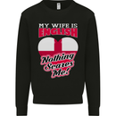 Nothing Scares Me My Wife is English England Mens Sweatshirt Jumper Black