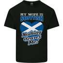 Nothing Scares Me My Wife is Scottish Scotland Mens Cotton T-Shirt Tee Top Black