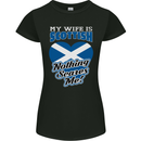 Nothing Scares Me My Wife is Scottish Scotland Womens Petite Cut T-Shirt Black
