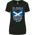 Nothing Scares Me My Wife is Scottish Scotland Womens Wider Cut T-Shirt Black