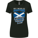 Nothing Scares Me My Wife is Scottish Scotland Womens Wider Cut T-Shirt Black