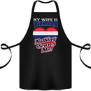 Nothing Scares Me My Wife is Thai Thailand Cotton Apron 100% Organic Black
